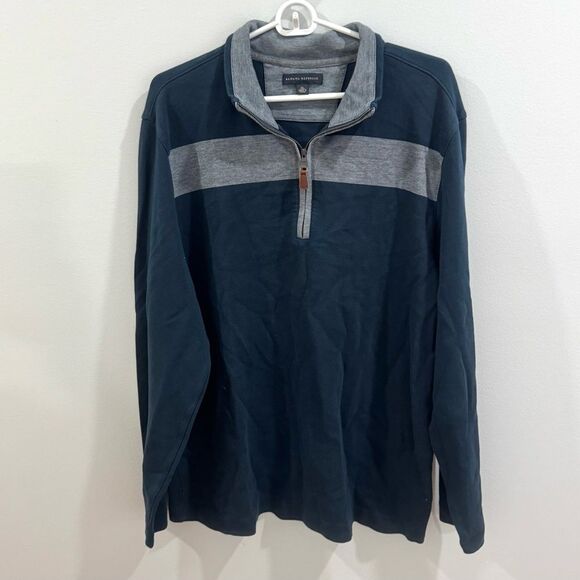 Banana Republic 100% Cotton Navy Quarter-Zip Pullover Sweater size XL - Picture 1 of 4